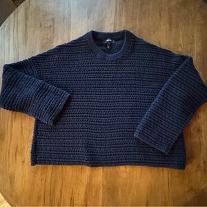 ME & EM Chunky Knit Open Weave Boxy Sweater